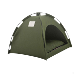Telk Talveks - Veekindel Maja Kassidele, Kokkupandavad Tarvikud Pehme Sisevoodriga 50 x 50cm Green gray