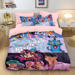 Filmid kp-op Deemonik&uuml;tid Huntrix Voodipesukomplekt Anime Zoey Mira Tekikate Lastele Teismelistele T&auml;iskasvanutele &Uuml;he-, Kahe-, King-suuruses EU Single(135*200cm)3pcs