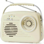 Kaasaskantav AM FM raadio, Retro raadiod patareitoitega ja seinakontakti &uuml;hendusega, Vintage raadio Bluetoothiga, Lihtsalt kasutatav suur nupp kodu/&otilde;ue/k&ouml;&ouml;gi jaoks beež