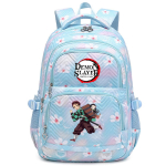 Anime Demon Slayer Tr&uuml;kitud Seljakott &Otilde;pilane Teismeline Raamatukott Poiss T&uuml;druk Naised Suure Mahutavusega Veekindel Seljakott Reisi Kott Escolar Rucksack white