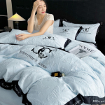 Talvine Paksenenud Nikerdustega Piimakangast Neljaosaline Komplekt Luksusliku Tikandiga ning Laiade &Auml;&auml;ristega Voodilina ja Tekikott 1.5m-200*230cm-bed sheet valge