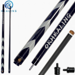 OKHEALING S&uuml;sinikkiust Piljardikepi Pulk Professionaalsed Kepid (Must Tehnoloogia V&auml;hese Deformatsiooniga Piljardi Break-kepp, 12,9 mm, Uni-loc &Uuml;hendus 147 cm) 12.9mm must