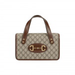 Gucci Horsebit 1955 Vintage Kuldne Pandla Logo L&otilde;uend ja Nahk Karbikujuline Kott Naiste &Otilde;lakott Eebenipruun 627323-92TCG-8563 Basic Set (Bag+Dust Bag)