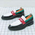 Briti Moodne Disainer Uued Retro Terava Otsaga Segav&auml;rvilised Patchwork Lamedad Kingad Meestele Vabaaja Penny Loaferid Formaalne Kleidi Jalan&otilde;u 38 must valge v&auml;rv