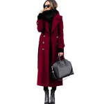 Naiste kahe n&ouml;&ouml;pide reaga pikk trenchcoat Klassikaline rev&auml;&auml;riga peacoat v&ouml;&ouml;ga S&uuml;gis Talv Vabaaja &uuml;ler&otilde;ivas S black