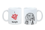 Beagle - cup with a dog, cute cup with graphics, a gift with your photo from the Art-Dog brand valge