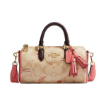 Coach Lacey 20 Klassikaline Monogramm T&otilde;mblukuga Suletav Kaetud L&otilde;uend Nahaga Boston K&auml;ekott V&auml;ikesed Naiste K&auml;ekotid Khaki Roosa CK562-IMOT4 Basic Set (Bag+Dust Bag)