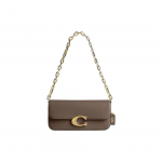 Coach Idol 23 Minimalistlik Magnetilise Pandlaga Klapp Kett Nahast Baguette K&auml;ekott &Otilde;lakott Keskmine Naiste k&auml;ekotid Tumehall CP120-B4CBD Basic Set (Bag+Dust Bag)
