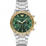 Emporio Armani Mario Green Roostevaba teras / H&otilde;bedane Meeste kvarts kronograaf AR11454 roheline