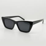 Trendy Yangshulun cat-eye black sunglasses, super cool and unique, round-face sunglasses, same style as popular with female influencers, makes the All Black Hot Sale Color black