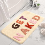 Inyahome Must-valge Get Naked Vannitoa p&otilde;randamatid Luksuslik pehme imav pl&uuml;&uuml;sist mikrokiud Vannitoa vaibad Vaip Talumaja sisekujundus 50x80cm mat white