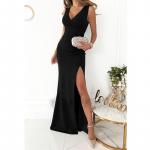Suvine V-kaelusega Varrukateta Elegantne Pikk Kleit Naiste Mood Split Sexy Club Kleit Peokleit &Otilde;htused Maxi kleidid Naistele Vabaaja 25477 L must