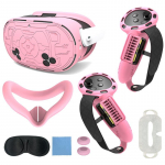 TPU kaitse&uuml;mbris Kest Meta Quest 3S VR-peakomplekti Peakatte Silmakate K&auml;epideme Grip Nupukate VR-tarvikud roosa