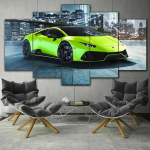 5 paneeliga l&otilde;uasmaaliseina kunstiroheline Porsche v&otilde;idus&otilde;iduauto plakatmaal kodukaunistus elutoa pilditr&uuml;kk magamistoa seinamaaling kunstiteos 40x60 40x80 40x100cm
