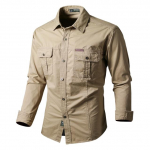 Meeste armee taktikaline SWAT-s&otilde;duri s&otilde;jaline v&otilde;itluss&auml;rk Meeste pikkade varrukatega s&auml;rk Meeste Slim Fit taktikaline s&auml;rk hingavad sporditopsid XL khaki