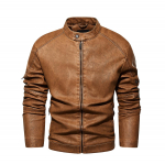 S&uuml;gis- ja talvine pikkade varrukatega jope P&uuml;stikrae Club Bomber Jacket Plus Size jakk Meeste moodne meeste lahe mootorratta nahktagi S kollane
