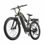 BURCHDA B27 1500W elektriratas 27,5 x 2,8-tollise laiusega rehvide, 48V 20Ah aku, 9 k&auml;iguga, elektriline m&auml;giratas, elektriline linnaratas t&auml;iskasvanutele roheline