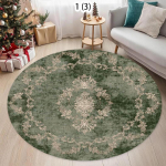 Roheline &uuml;mar vaipmati vaip vanaaegse lillemustriga libisemiskindel pehme p&otilde;randakate elutuppa magamistuppa kodu kaunistamiseks 120cm x 120cm