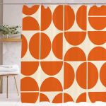Oranž Keskaegne Du&scaron;ikardin Vannitoa Dekoratiivne Moodne Abstraktne Geomeetriline Kunst Du&scaron;ikardin, Veekindel W130H220(CM)-1 Pcs