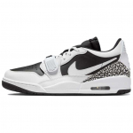 Jordan Legacy 312 Nahast Madalad Vintage Korvpallijalatsid Unisex Valge Must CD7069-111 47.5