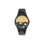 Swatch Kvartsmehhanismiga 30M Veekindel Pilvemeri Rahvusliku Trendi Elementidega Kell 41mm Must Tihvt Bio-keraamiline Korpuse Silikoonrihm SO32Z105 Black Watch Case