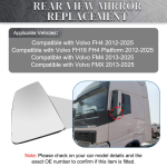 Volvo FH4 FH16 FM4 FMX 2013-2026 Kuumutatav Laia Nurga Peegliklaas 82356810 82359214 V&auml;ike Klaas Vasak = Parem gray