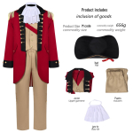 Meeste George Washingtoni Cosplay Kost&uuml;&uuml;m - Retro Hamilton Muusikali S&otilde;jav&auml;evorm Extra Large black