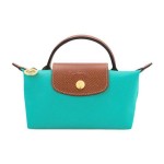 Longchamp Le Pliage 17 L&uuml;hikeste k&auml;epidemetega T&otilde;mblukuga sulgemine Taaskasutatud l&otilde;uend ja nahast kandekott Naiste kandekott J&auml;rve-roheline 34175089P70 Lake Aqua Green