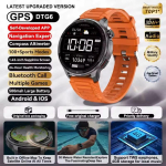 2026Uus S&otilde;jav&auml;e Meeste Sisseehitatud GPS-kaardiga Nutikell AMOLED-ekraan 4 GB M&auml;lu 10 ATM Veekindel Altimeeter Bluetooth-k&otilde;ne Spordi Nutikellad Fitnessi Kella oranž