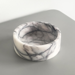 Telazzo 11,5 cm Looduskivi Marmor Puuviljavaagen Lemmiklooma Kauss K&ouml;iek&auml;epide Maaliline Muster Moodne Disain Lilla Kodu Dekoor Pulmad 11.5x4cm valge