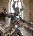Kandev Templari R&uuml;&uuml;tli Kost&uuml;&uuml;mikomplekt Viikingi Sarvedega Kiivriga Cosplayks, LARPiks, Renessanss&uuml;rituseks