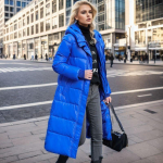 Naiste sule puuvillane mantel Bright Face Free Wash Tuulekindel kapuutsiga jakk S&uuml;gistalvine Puuvillapolsterdatud paksendatud jope M sinine
