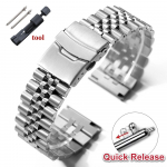 Sirge Otsaga Roostevabast Terasest K&auml;ev&otilde;ru Rihm Jubilee jaoks Seiko SKX007/009 jaoks Metallist Kellarihm 18mm 19mm 20mm 21mm 22mm 24mm Rihm 20mm h&otilde;be