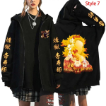 Uus Anime Rengoku Kyoujurou Prindiga T&otilde;mblukuga Huppar Naistele Meestele S&uuml;gis Talv Mood Pikkade Varrukatega Pullover Vabaaja T&otilde;mblukuga Dressipluus XL white