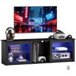 70 televiisorialus, LED-valgustuse ja panipaikadega - Must 160 x 35 x 51.7 cm