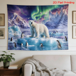 Suur j&auml;&auml;lind Arktika metsloomad Vaip L&otilde;uend Seinale riputatav Seinamaal Prinditud Kaunistus Elutuppa Magamistuppa Kodu Kaunistus Kingiidee 150X180CM gray