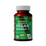 Naturaltein Ultimate Vegan Omega 3 (30 pehmet kapslit) | Vetikast saadud DHA | 1000 mg vetika&otilde;li ja 500 mg DHA portsjoni kohta | Taimne Omega 3 | Testitud