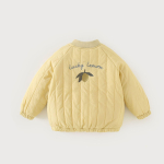 Unisex laste lambavillast fliis puuvillaga t&auml;idetud bomber lennujakk Laste soe talvemantel 140cm kollane