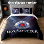 Rangers FC Disainiga Voodi Voodipesu Komplekt 1 Tekikott + 2 Padjap&uuml;&uuml;ri Pehme Hingav Kodune Voodipesu 140cm*200cm