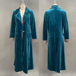 Naiste Pikk Sametise V&auml;limusega Trenchcoat Rev&auml;&auml;riga Leopardimustriline Vooder Elegantne Maxi &Uuml;ler&otilde;ivas XXL gray