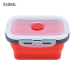 350ML/500ML/800ML/1200ML ristk&uuml;likukujuline silikoonist skaleeritav kokkupandav l&otilde;unakarp Bento Box 350ML punane