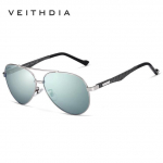 VEITHDI Unisex alumiiniumist p&auml;ikeseprillid polariseeritud peegelprillid p&auml;ikeseprillid naistele meestele 3850 must