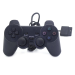 USB juhtmega m&auml;ngupuldi kontroller Vibration Gaming juhtkang Sony PS2 jaoks must