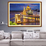 Kodukaunistus DIY 5D teemanttikandid ristpistes komplektid vaik hobik&auml;sit&ouml;&ouml; valgustus linn 20X30CM