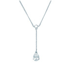 Les Tr&eacute;sors De Lily [C4570] -  Unikaalne  h&otilde;bedane kaelakee, h&otilde;bevalge (roodiumiga kaetud) - 35x8 mm valge