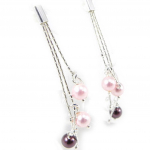 Les Tr&eacute;sors De Lily [G1947] - Boucles Argent 'Sissi' rose violet Heleroosa