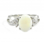 H&otilde;bes&otilde;rmus 'Goddess Opal' H&otilde;bevalge (roodiumiga kaetud) - 18x10 mm 54 valge