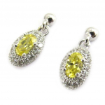 Altesse [L2968] - Boucles argent 'Scarlett' jaune topaze blanc kollane