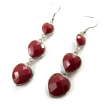 Les Tr&eacute;sors De Lily [L7929] - Boucles Cr&eacute;ateur 'Love' rouge punane