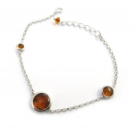 Les Tr&eacute;sors De Lily [N2520] - Bracelet Argent 'Inspiration' ambre cognac (rhodi&eacute;) - 10 mm pruun